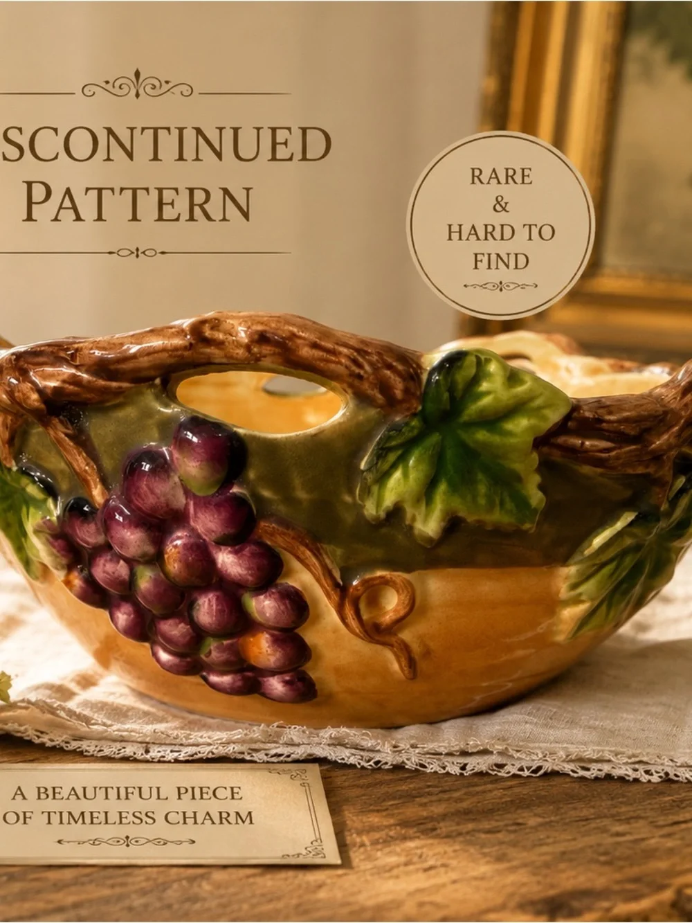 Pacific Rim Grape Bowls Set of 5 Discontinued Hand Painted